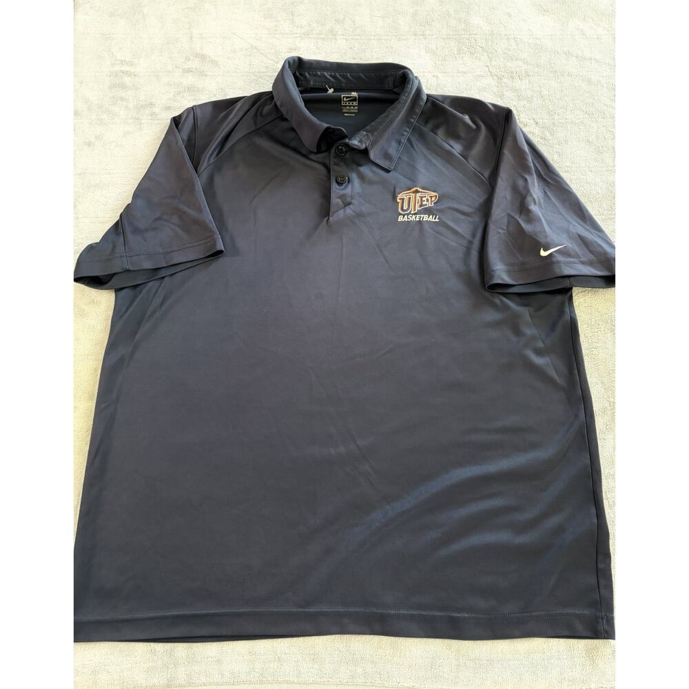 USED XL Nike UTEP Miners Basketball Team Issue Short Sleeve Polo ShIrt